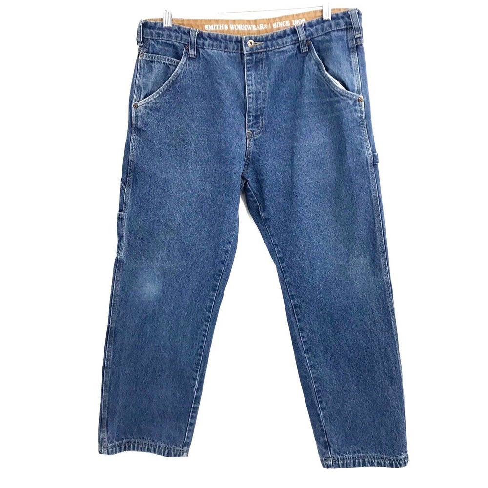 Smith's Workwear Men's Size W36 X L30 Blue Denim Blue Jeans